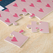 Cute Pink Heart Pattern Best Ma 2 Foto Legpuzzel (Zijkant)