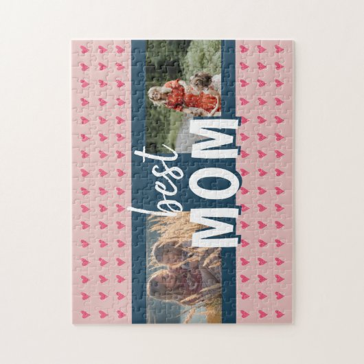 Cute Pink Heart Pattern Best Ma 2 Foto Legpuzzel (Verticaal)
