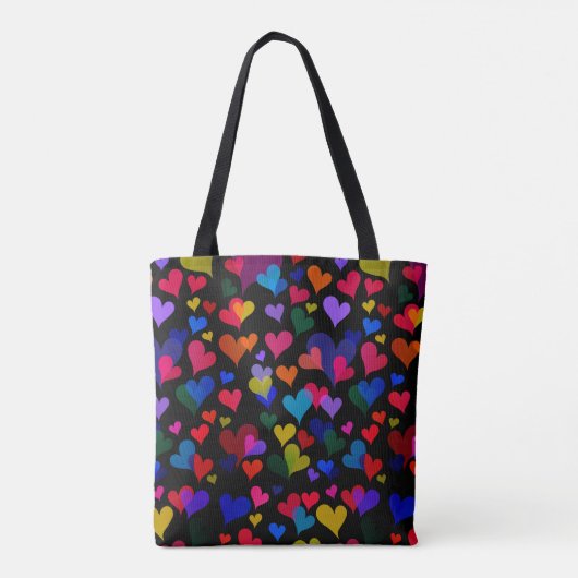 Cute Pink Heart Pattern  Girly Elegant Funny Tote Bag (Achterkant)