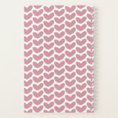 Cute Pink Heart Pattern Monogram Notitieboek (Achterkant)