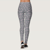 Cute Pink Heart Pattern on Grey Leggings (Achterkant)