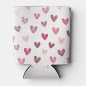 Cute Pink Heart Pattern – Romantic &Stylish Design Blikjeskoeler (Voorkant)