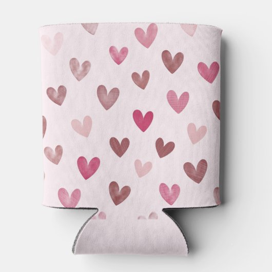 Cute Pink Heart Pattern – Romantic &Stylish Design Blikjeskoeler (Achterkant)
