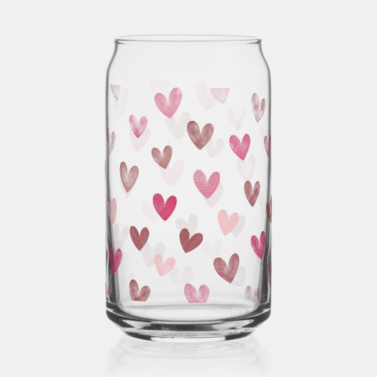 Cute Pink Heart Pattern – Romantic &Stylish Design Blikvorm Glas (Achterkant)