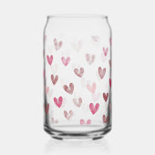 Cute Pink Heart Pattern – Romantic &Stylish Design Blikvorm Glas (Links)