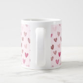 Cute Pink Heart Pattern – Romantic &Stylish Design Grote Koffiekop (Achterkant)