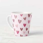 Cute Pink Heart Pattern – Romantic &Stylish Design Latte Mok (Linkerhoek)