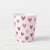 Cute Pink Heart Pattern – Romantic &Stylish Design Latte Mok (Voorkant)