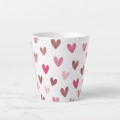 Cute Pink Heart Pattern – Romantic &Stylish Design Latte Mok (Voorkant)