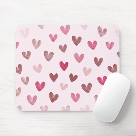 Cute Pink Heart Pattern – Romantic &Stylish Design Muismat (Met muis)