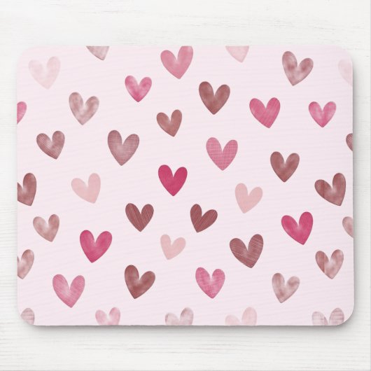 Cute Pink Heart Pattern – Romantic &Stylish Design Muismat (Voorkant)
