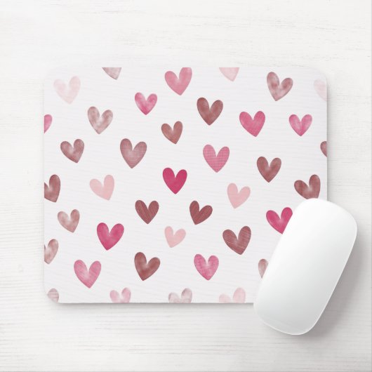 Cute Pink Heart Pattern – Romantic &Stylish Design Muismat (Met muis)