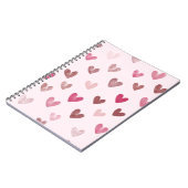 Cute Pink Heart Pattern – Romantic &Stylish Design Notitieboek (Linkerzijde)
