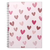 Cute Pink Heart Pattern – Romantic &Stylish Design Notitieboek (Voorkant)