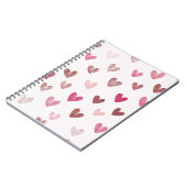 Cute Pink Heart Pattern – Romantic &Stylish Design Notitieboek (Linkerzijde)