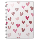 Cute Pink Heart Pattern – Romantic &Stylish Design Notitieboek (Voorkant)