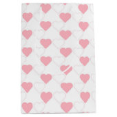Cute Pink Heart Pattern White Medium Cadeauzakje (Voorkant)