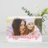 Cute Pink Heart Photo Moederdag Kaart (Staand voorkant)