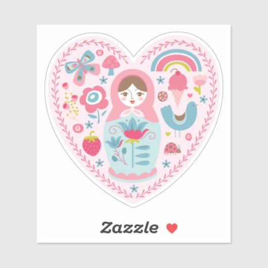 Cute Pink Heart Sticker (Vel)