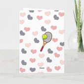 Cute Pink Heart & Tennis Racket Pattern Valentijn Feestdagen Kaart (Achterkant)