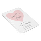 Cute Pink Heart Typography Wedding Save the Date Magneet (Rechterzijde)