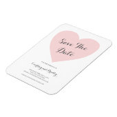 Cute Pink Heart Typography Wedding Save the Date Magneet (Linkerzijde)