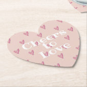 Cute Pink Heart Valentijnsdag Kartonnen Onderzetters (Gekanteld)