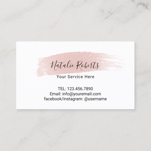 Cute Pink Hearts Beauty Salon Spa Loyalty (Achterkant)