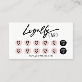 Cute Pink Hearts Beauty Salon Spa Loyalty (Voorkant)