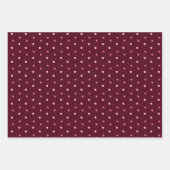 Cute Pink Hearts Burgundy Inpakpapier Vel (Voorkant)