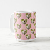 Cute Pink Hearts Custom Pet Photo Koffiemok (Voorkant links)