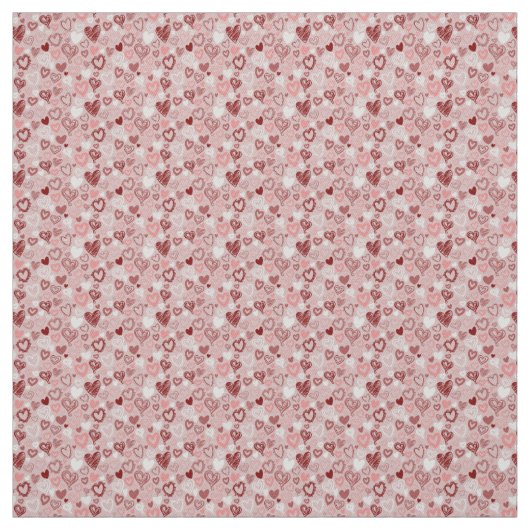 Cute Pink Hearts Fabric Stof (Swatch)