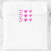 Cute Pink Hearts for ever Love Romantic Friendship Vierkante Sticker (Tas)