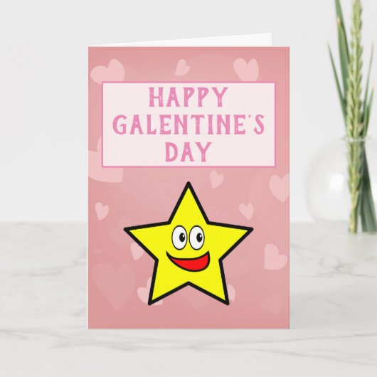 Cute Pink Hearts Friends Galentine's Day Feestdagen Kaart (Voorkant)