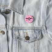 Cute Pink Hearts Galentines Day Custom Ronde Button 3,2 Cm (In situ)