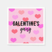 Cute Pink Hearts Galentines Day Custom Servet (Voorkant)