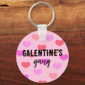 Cute Pink Hearts Galentines Day Custom Sleutelhanger (Voorkant)