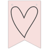 Cute Pink Hearts Girl's Rule Bunting Flags Vlaggetjes (Tweede vlag)