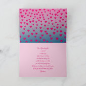 Cute Pink Hearts Granddochter Birthday Card Kaart (Binnen)