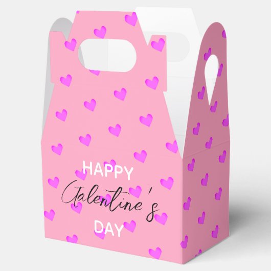 Cute Pink Hearts Happy Galentines Day Bedankdoosjes (Geopend)