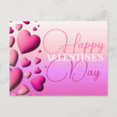 Cute Pink Hearts Happy Valentine's Day Feestdagenkaart (Voorkant)