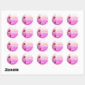 Cute Pink Hearts Happy Valentine's Day Holiday Ronde Sticker (Vel)
