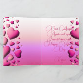 Cute Pink Hearts Happy Valentine's Day Kaart (Binnen)