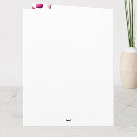 Cute Pink Hearts Happy Valentine's Day Kaart (Achterkant)