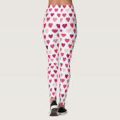 Cute Pink Hearts Love Patroon Leggings (Achterkant)