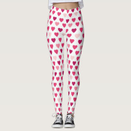 Cute Pink Hearts Love Patroon Leggings