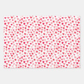Cute Pink Hearts Love Valentijnsdag Patronen Inpakpapier Vel (Voorkant 2)