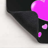 Cute Pink Hearts op zwarte — schattige Mousepad Muismat (Hoek)