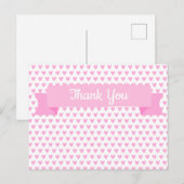 Cute Pink Hearts Patroon | Baby shower Hartelijk d Briefkaart (Voorkant / Achterkant)