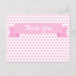 Cute Pink Hearts Patroon | Baby shower Hartelijk d Briefkaart